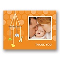 Baby Mobile -- Orange Photo Thank You Card