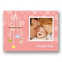 Baby Mobile -- Pink Photo Thank You Card