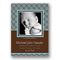 Delicate Patterns -- Blue Photo Birth Announcement
