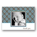 Delicate Patterns -- Blue Photo Thank You Card