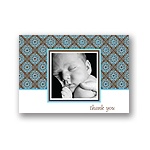 Delicate Patterns -- Blue Photo Thank You Cards