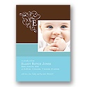 Initial Cuteness -- Blue Photo Birth Announcement