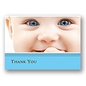 Initial Cuteness -- Blue Photo Thank You Card