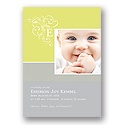 Initial Cuteness -- Grey Photo Birth Announcement