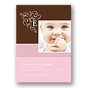 Initial Cuteness - Pink Photo Birth Announcement