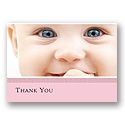 Initial Cuteness -- Pink Photo Thank You Card