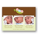 Peas in a Pod -- Two Girls and a Boy Photo Birth Announcement