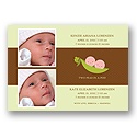 Peas in a Pod -- Twin Girls Photo Birth Announcement
