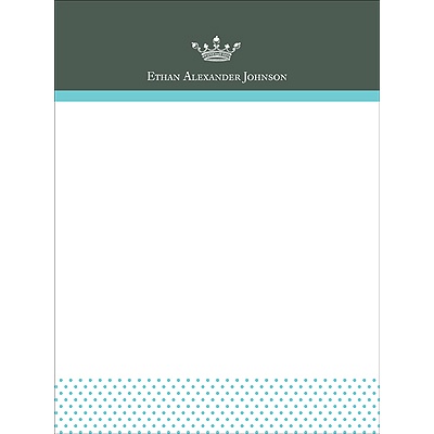 Crowned -- Blue Personalized Note Card