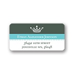Crowned -- Blue Address Label