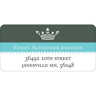 Crowned -- Blue Address Label