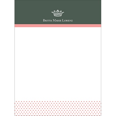 Crowned -- Pink Personalized Note Card