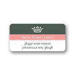 Crowned -- Pink Address Label