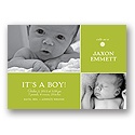 Cute as a Button -- Olive Photo Birth Announcement