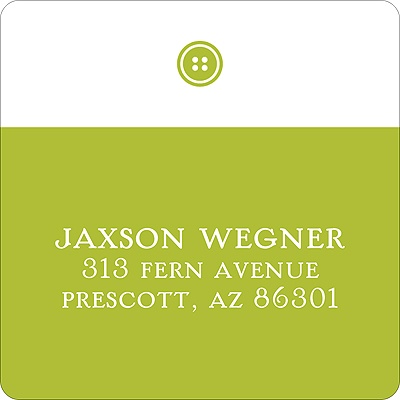 Cute as a Button -- Olive Address Label