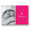 Cute as Button -- Pink Photo Thank You Card