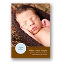 Circle Scallops -- Blue Photo Birth Announcement
