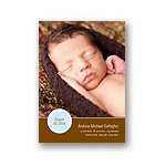 Circle Scallops -- Blue Photo Birth Announcement
