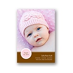 Circle Scallops -- Pink Photo Birth Announcement