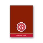 Circle Scallops -- Red Personalized Note Card
