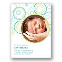 Soft Floral -- Green Photo Birth Announcement