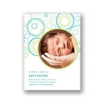 Soft Floral -- Green Photo Birth Announcement