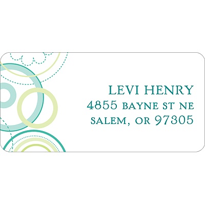 Soft Floral -- Green Address Label