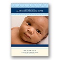 Pretty Stripes -- Blue Photo Birth Announcement