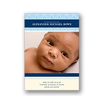 Pretty Stripes -- Blue Photo Birth Announcement