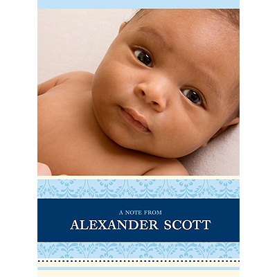 Pretty Stripes -- Blue Photo Note Card