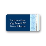 Pretty Stripes -- Blue Address Label