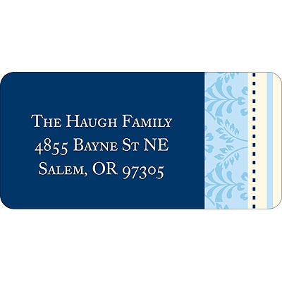 Pretty Stripes -- Blue Address Label