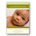 Pretty Stripes -- Green Photo Birth Announcement