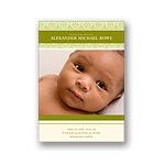 Pretty Stripes -- Green Photo Birth Announcement
