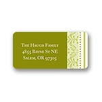 Pretty Stripes -- Green Address Label