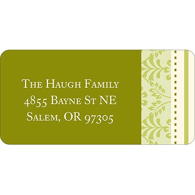 Pretty Stripes -- Green Address Label