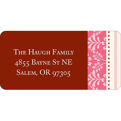 Pretty Stripes -- Pink Address Label
