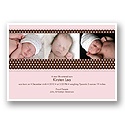 Darling Trio -- Pink Photo Birth Announcement