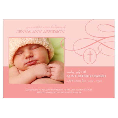 Connected -- Pink Baptism Invitations