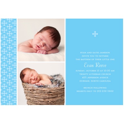 THE GOLDEN TICKET -- BOY PHOTO BIRTH ANNOUNCEMENT, 2in. x 4in. Folded Holiday Card
