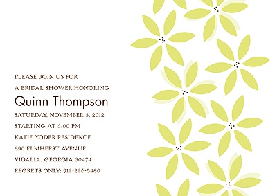Flower Shower -- Celery Bridal Shower Invitation