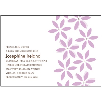 Flower Shower -- Violet Baby Shower Invitation