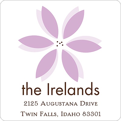 Flower Shower -- Violet Address Label