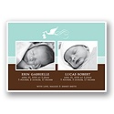 Special Deliveries -- Aqua Twins Photo Birth Announcement