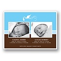 Special Deliveries -- Blue Twins Photo Birth Announcement