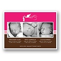 Special Deliveries -- Pink Triplets Photo Birth Announcement