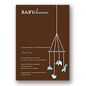 Baby Mobile -- Mocha & Sky Baby Shower Invitation