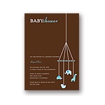 Baby Mobile -- Mocha & Sky Baby Shower Invitations