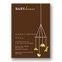 Baby Mobile -- Mocha & Olive Baby Shower Invitation