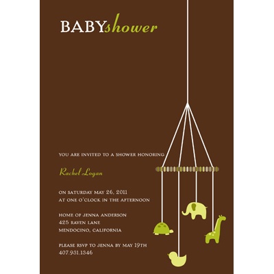 Baby Mobile -- Mocha & Olive Baby Shower Invitation